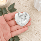 White Howlite Heart Shape Worry Stone (Thumb Stone)