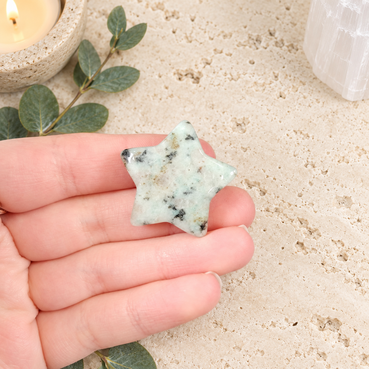 Kiwi Jasper 3cm Gemstone Star