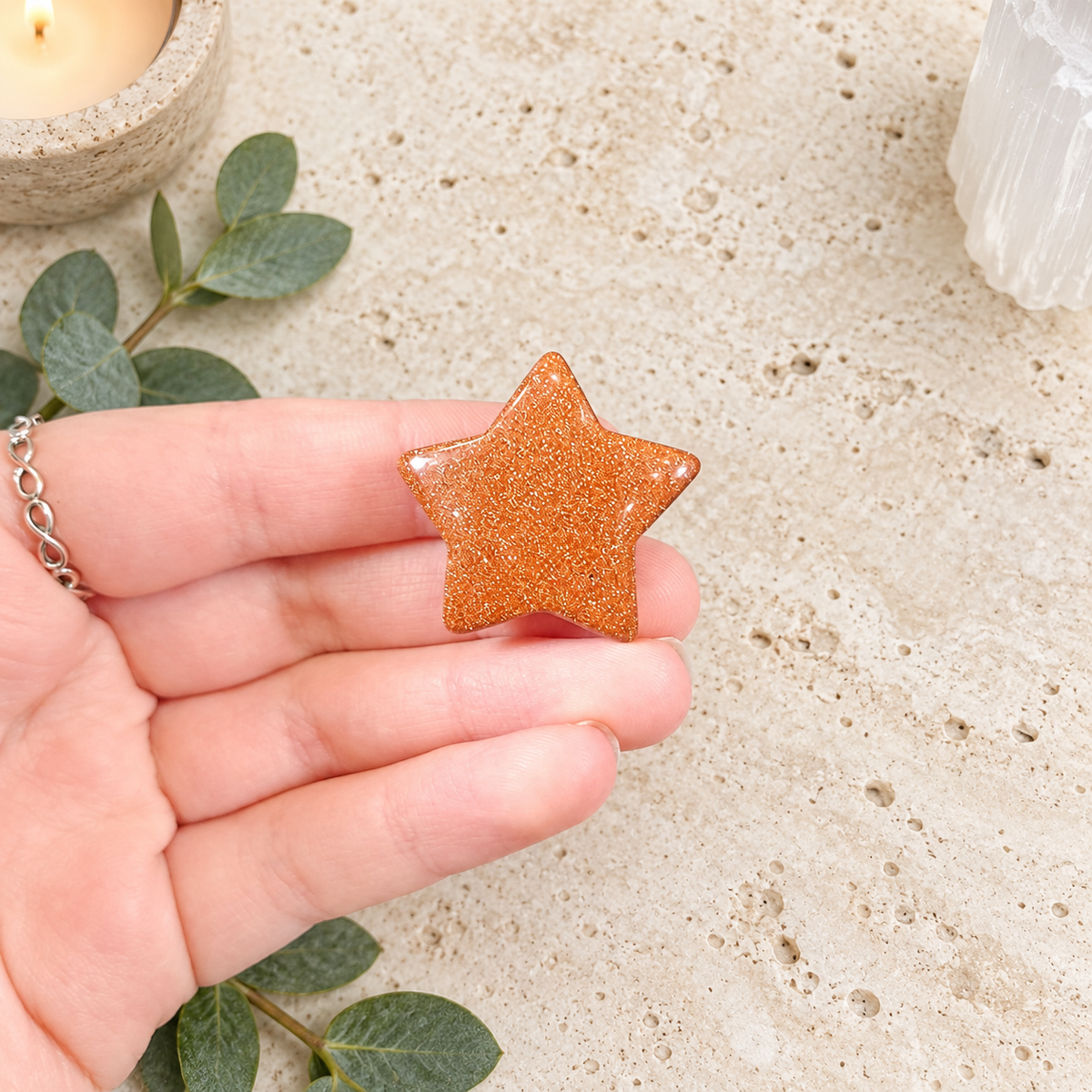 Goldstone 3cm Gemstone Star