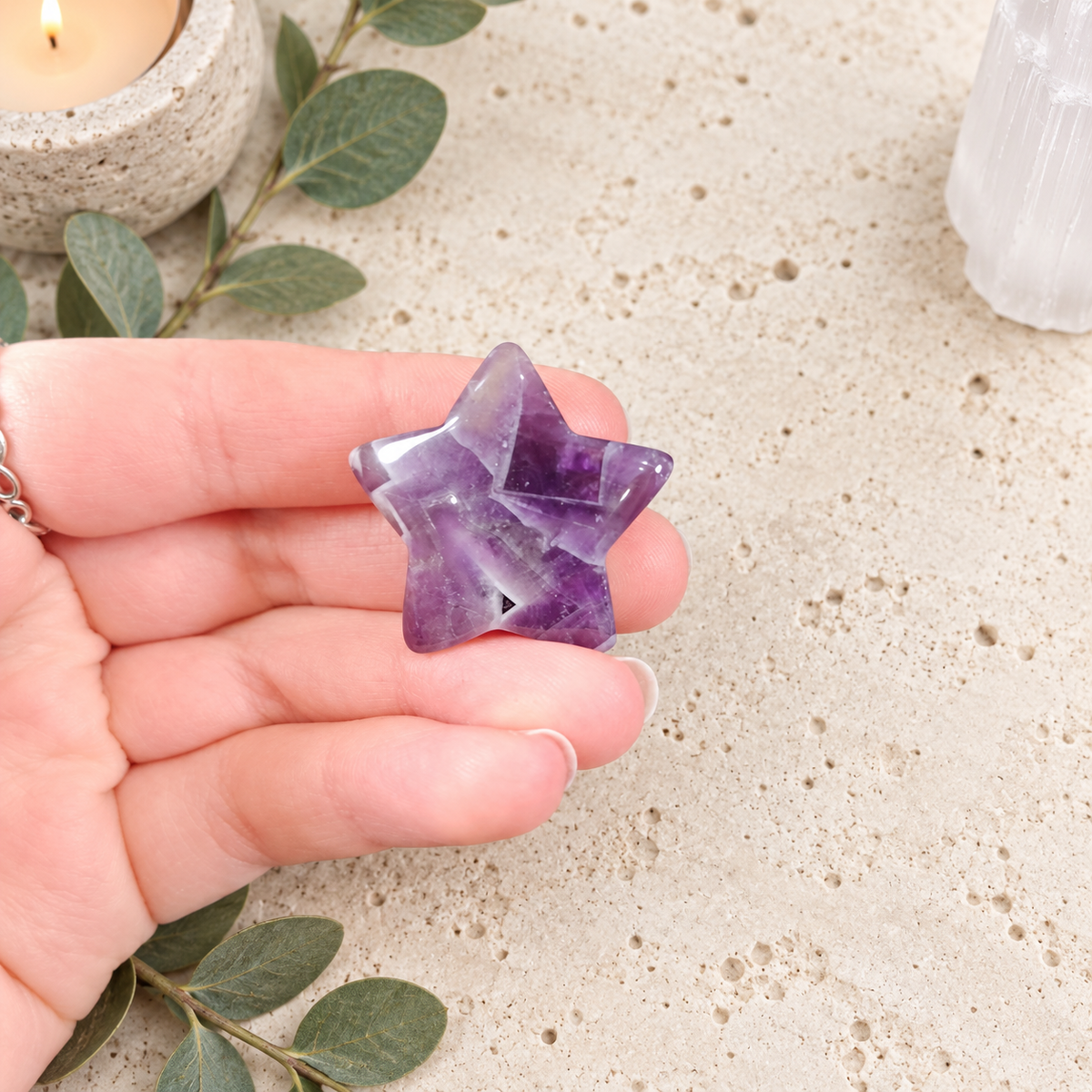 Amethyst 3cm Gemstone Star