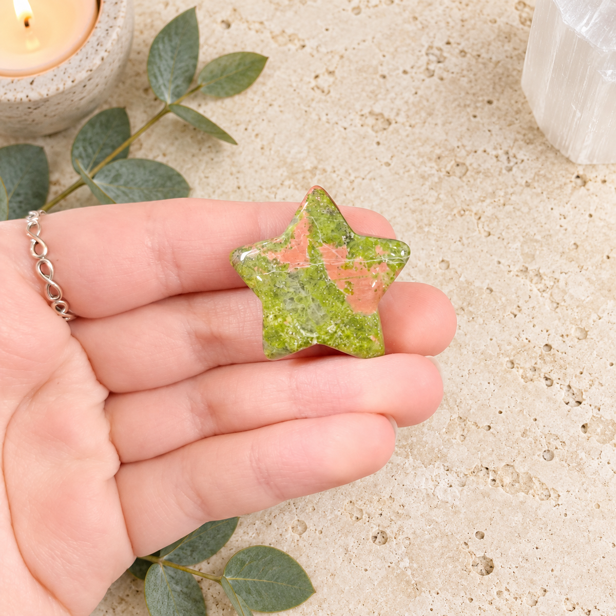 Unakite 3cm Gemstone Star
