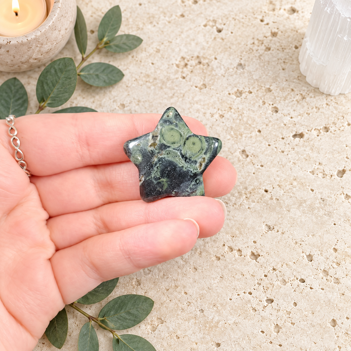 Kambaba Jasper 3cm Gemstone Star
