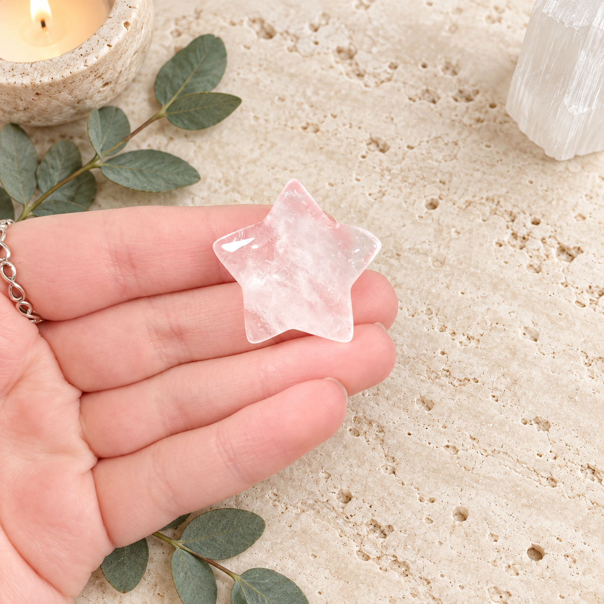 Clear Quartz 3cm Gemstone Star