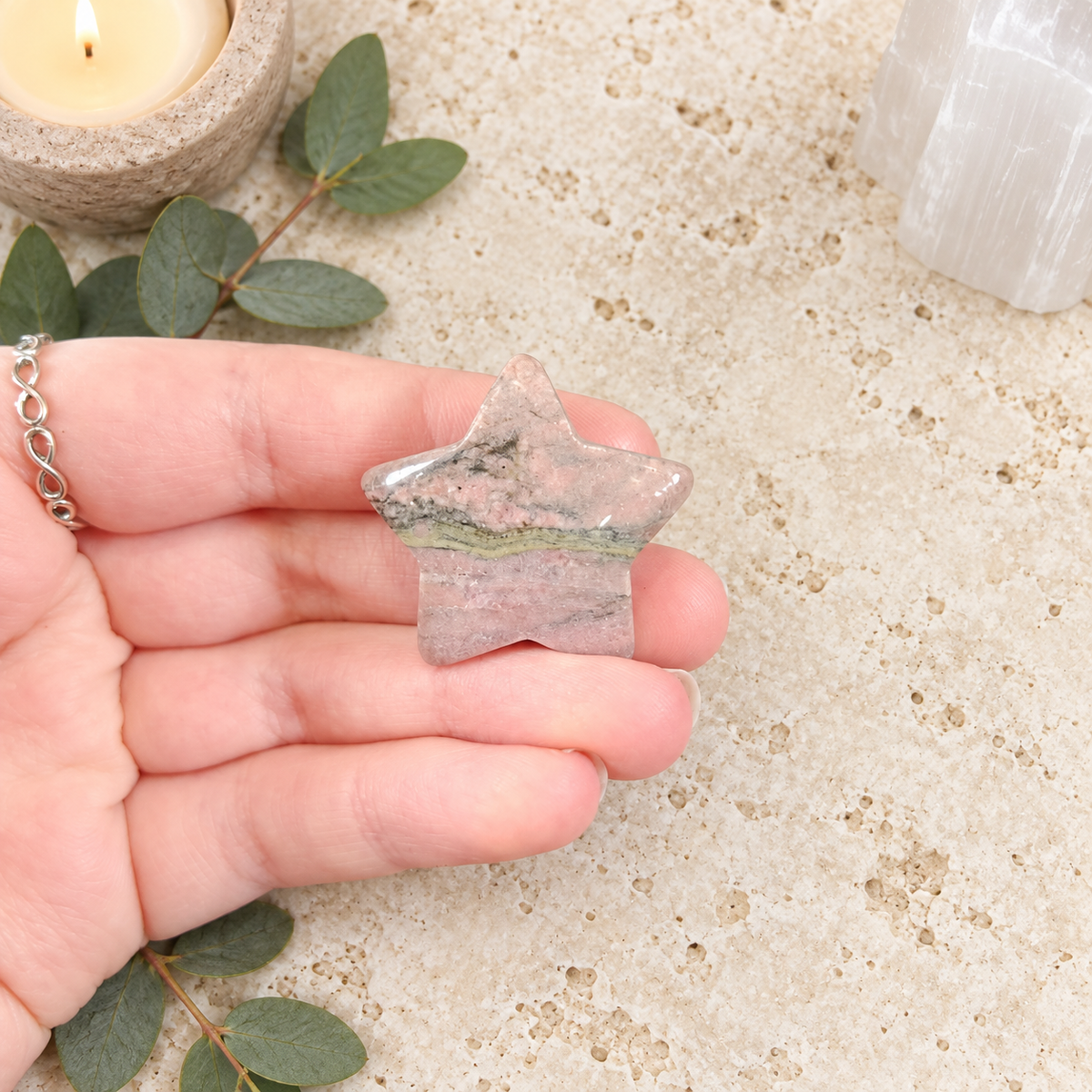 Rhodonite 3cm Gemstone Star