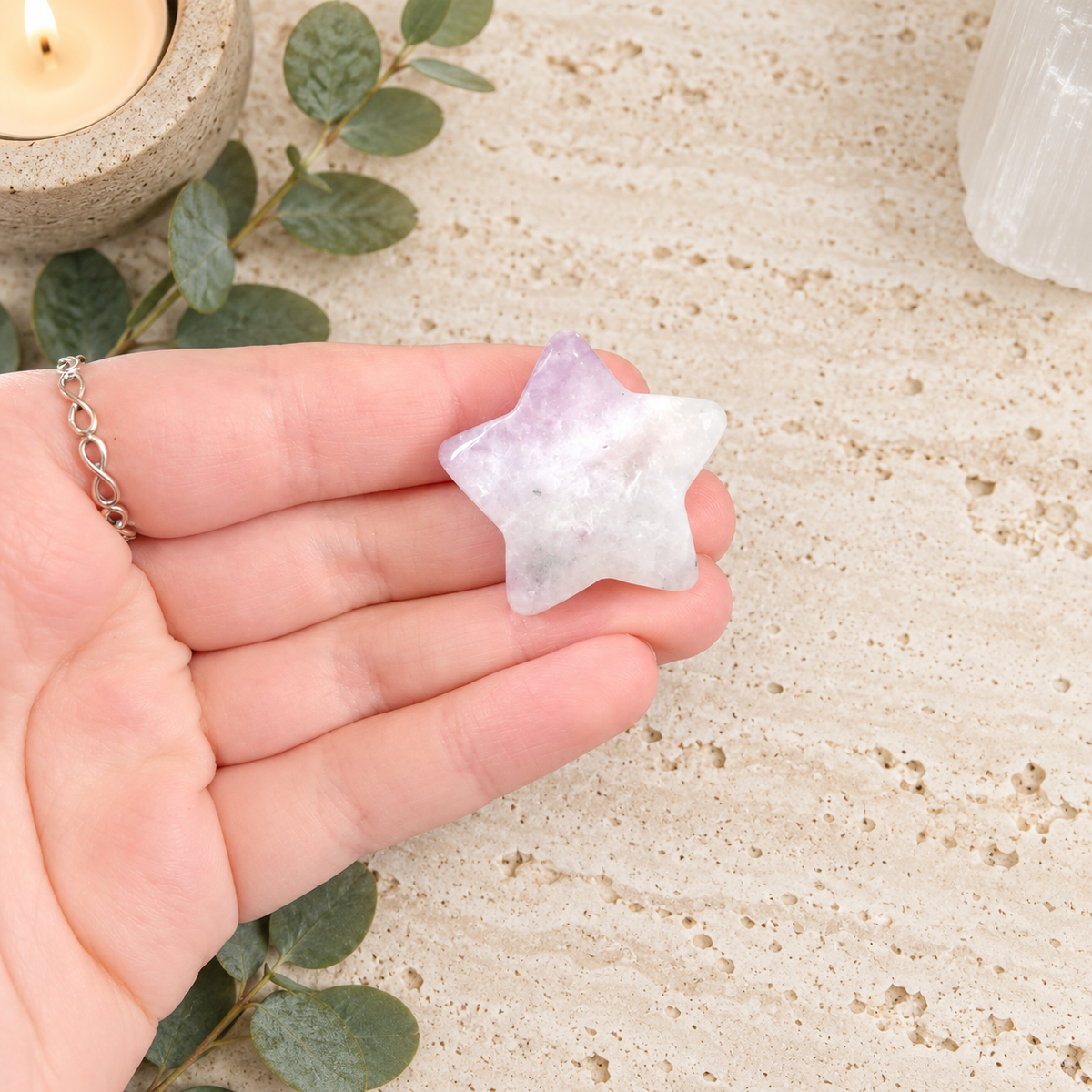 Lepidolite 3cm Gemstone Star