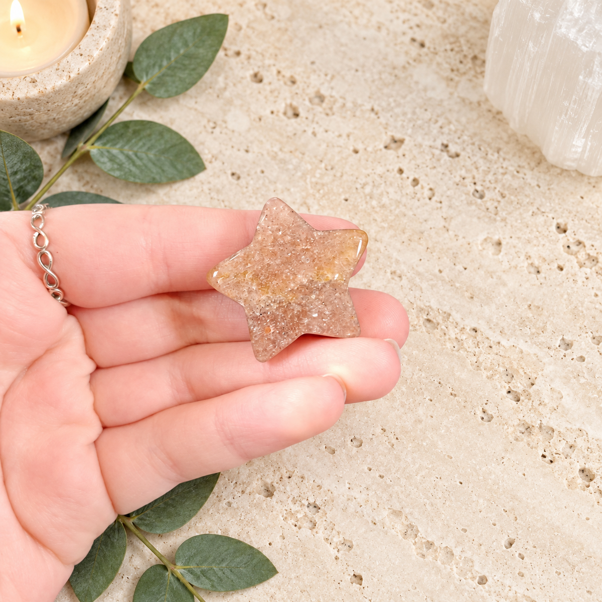 Strawberry Quartz 3cm Gemstone Star
