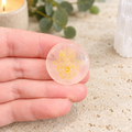 Rose Quartz Hamsa Gemstone Coin