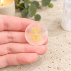 Rose Quartz Hamsa Gemstone Coin
