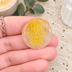 Yellow Aventurine Hamsa Gemstone Coin