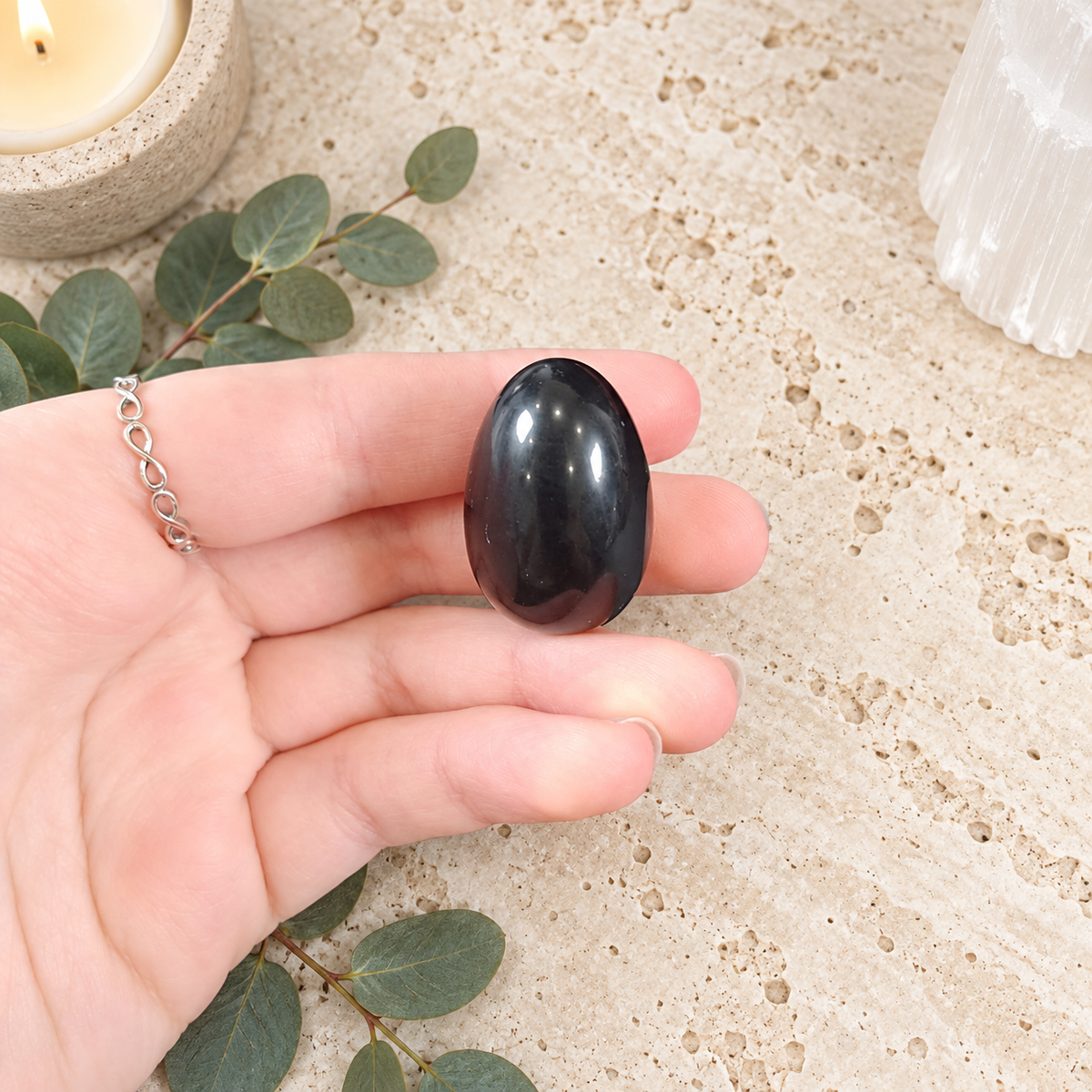 Black Obsidian 3cm Gemstone Egg