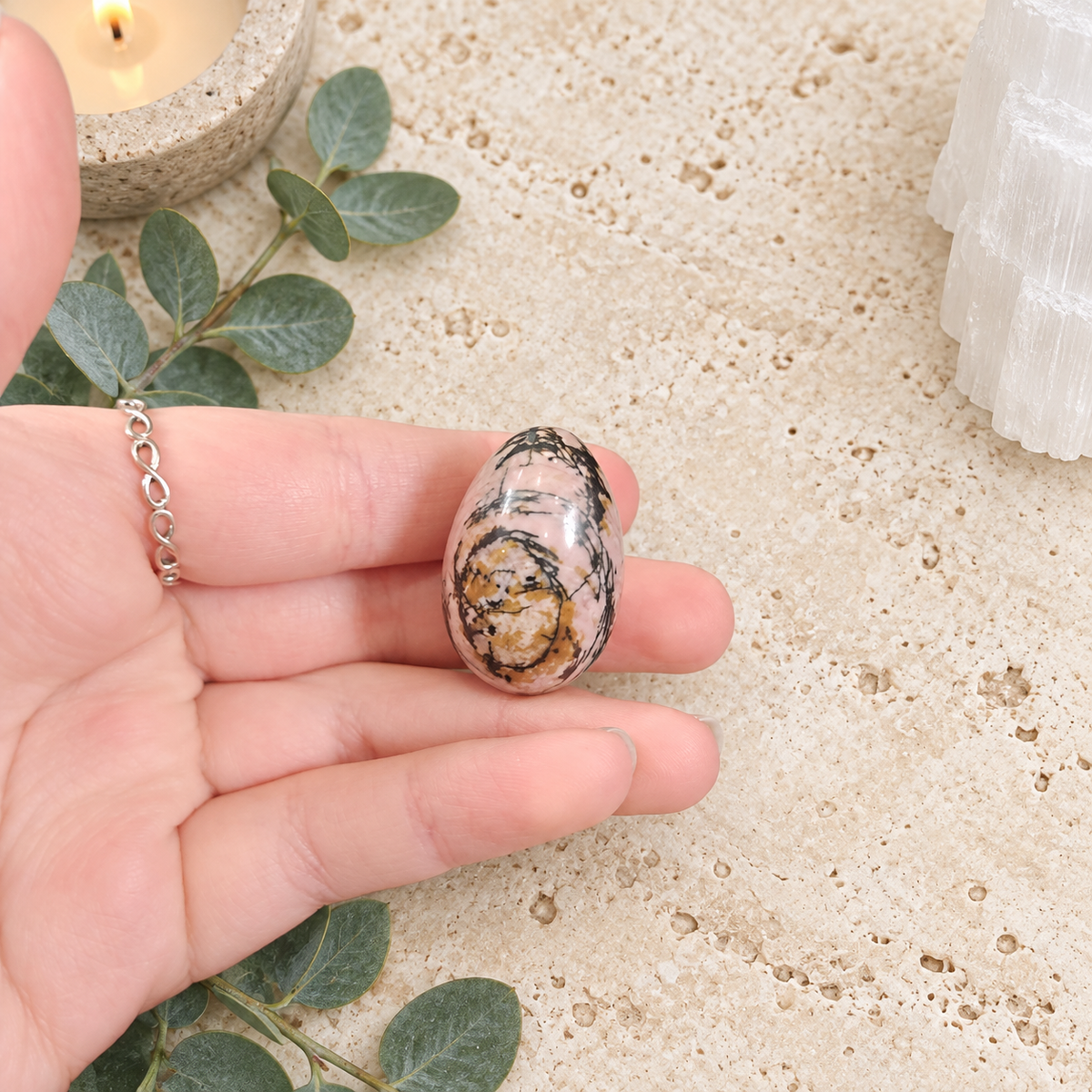 Rhodonite 3cm Gemstone Egg