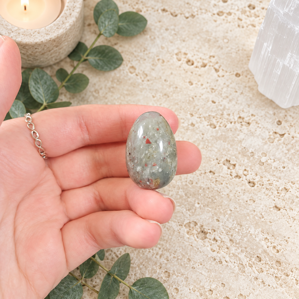 Bloodstone 3cm Gemstone Egg