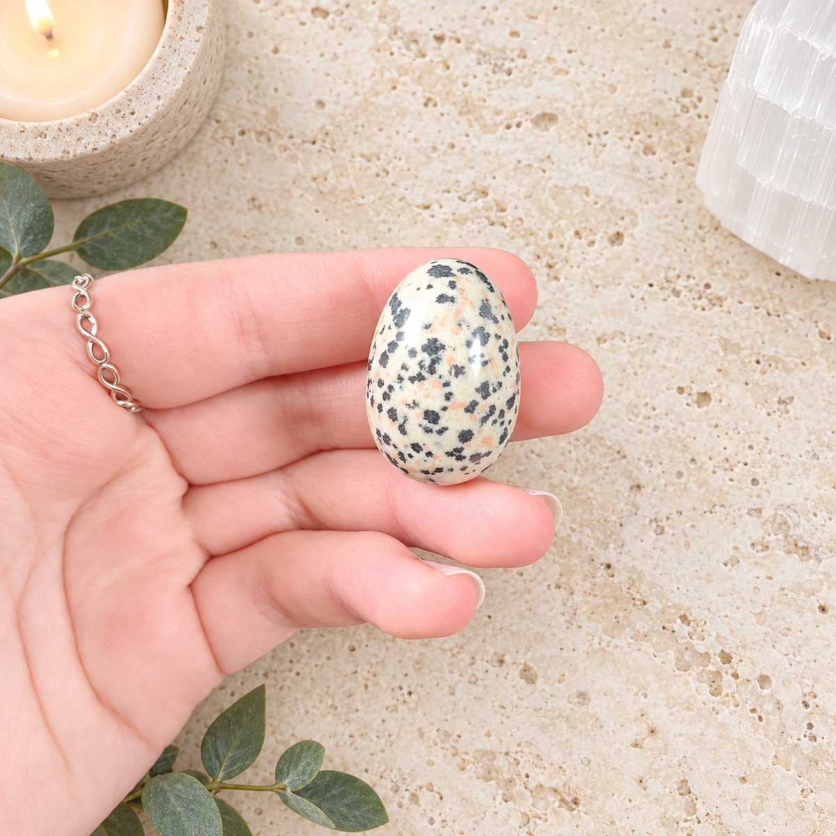 Dalmatian Jasper 3cm Gemstone Egg
