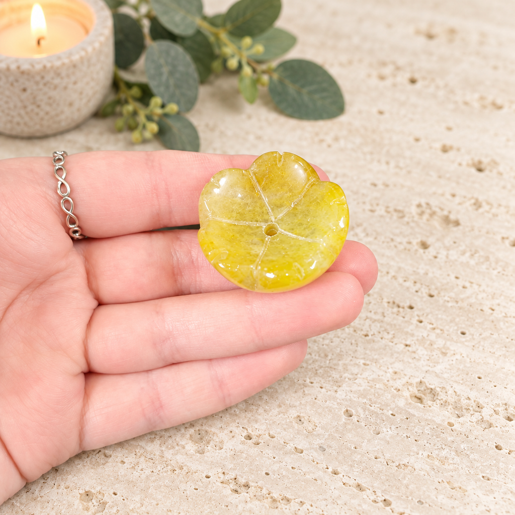 Yellow Aventurine Lotus Incense Holder