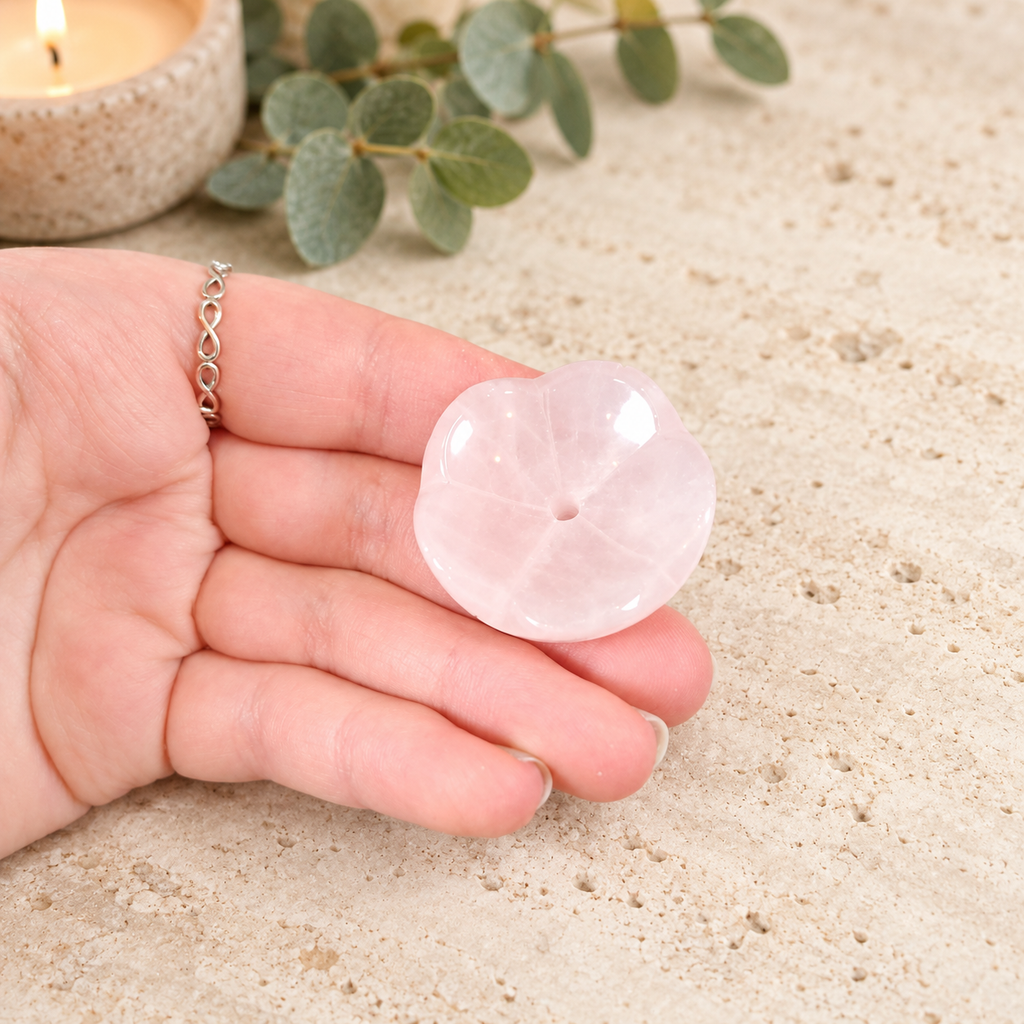Rose Quartz Lotus Incense Holder