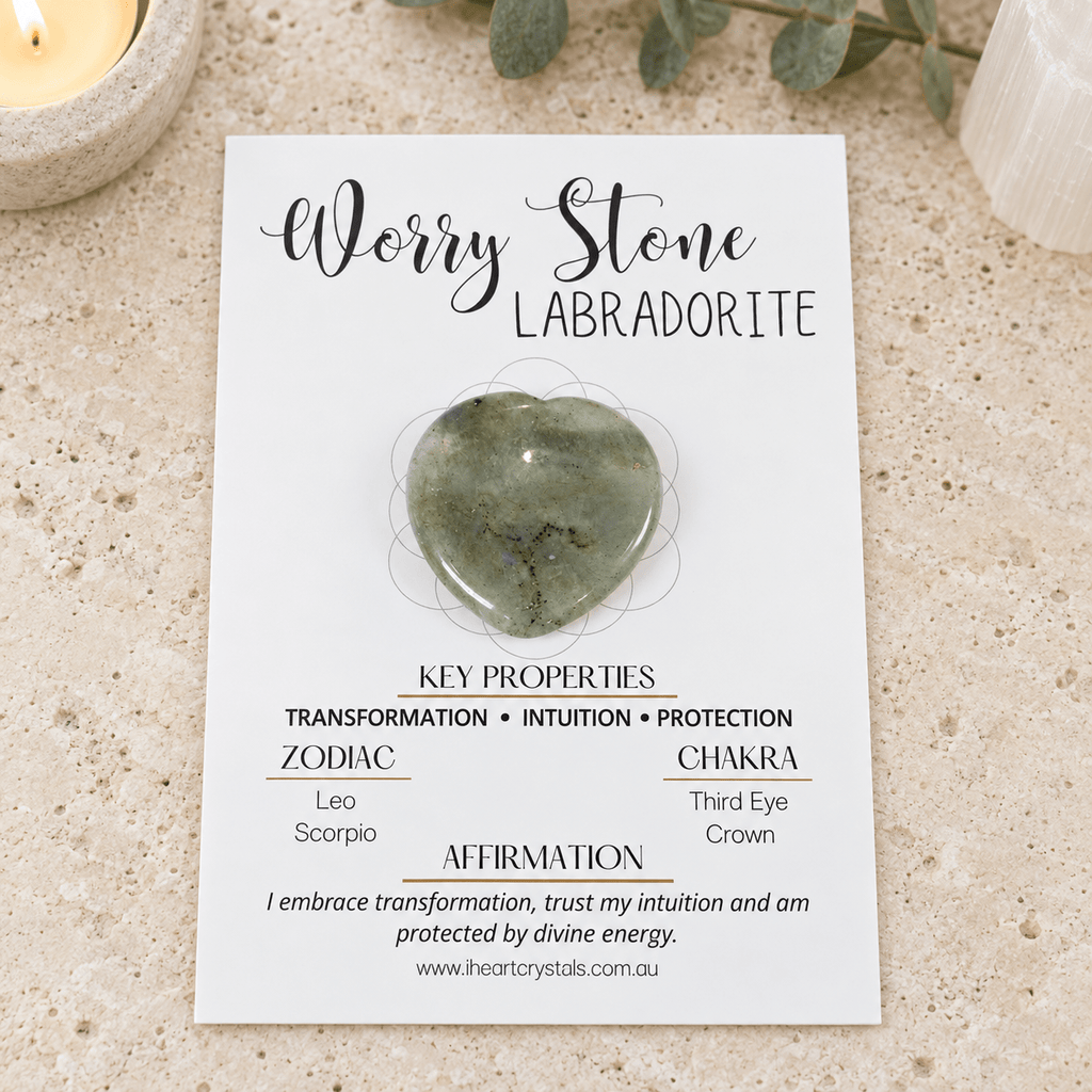Labradorite Heart Shape Worry Stone (Thumb Stone)