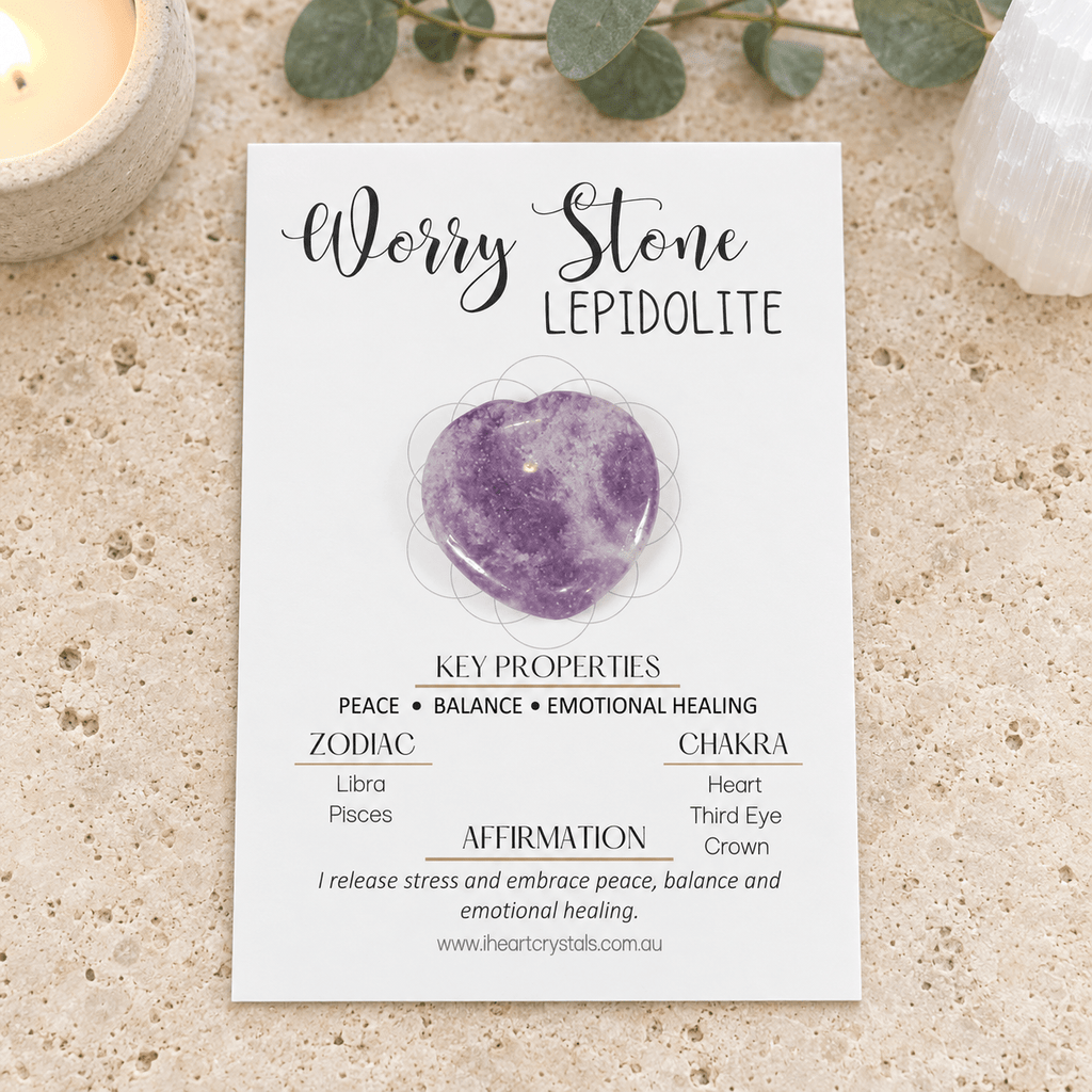 Lepidolite Heart Shape Worry Stone (Thumb Stone)