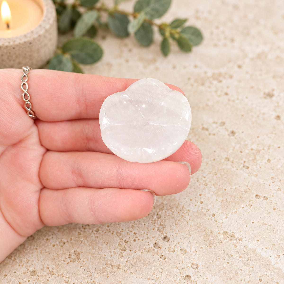 Clear Quartz Lotus Incense Holder