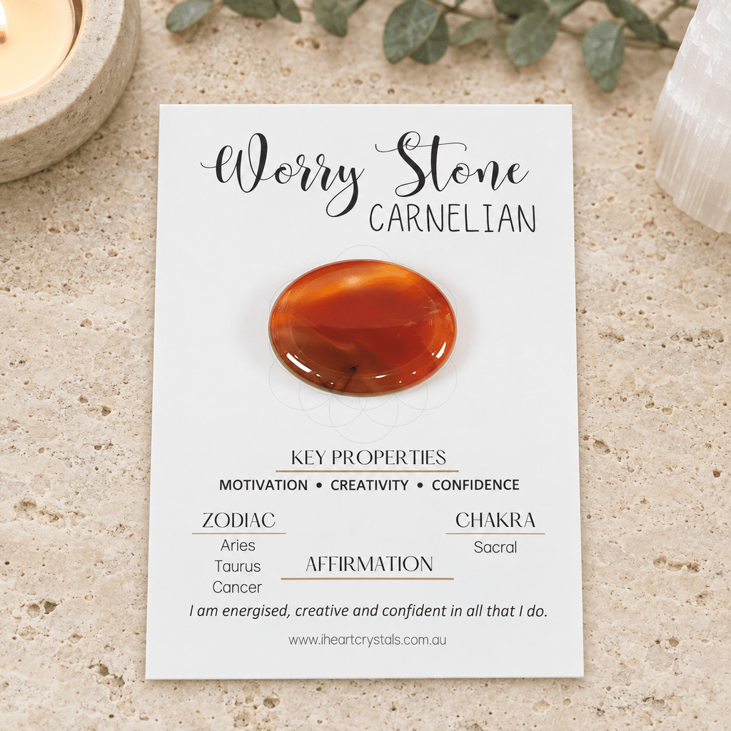 Carnelian Oval Shape Worry Stone (Thumb Stone)