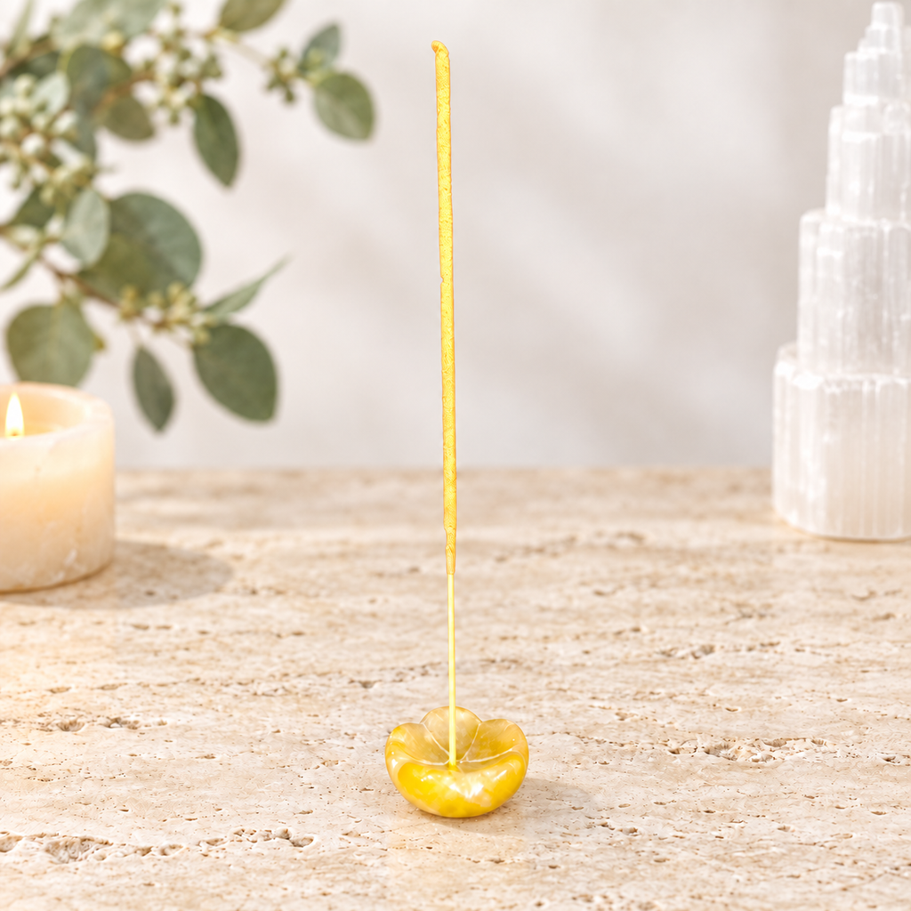 Yellow Aventurine Lotus Incense Holder