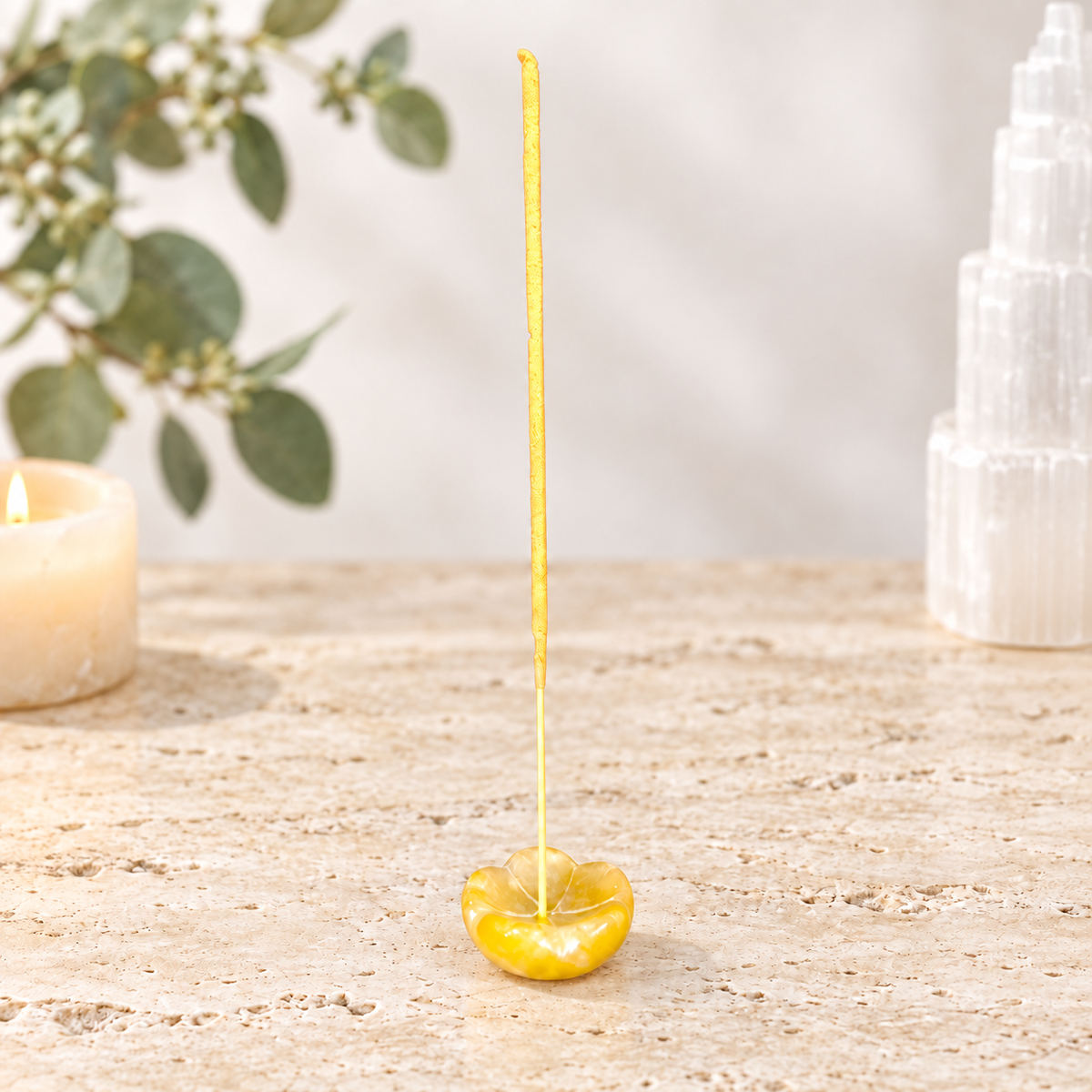 Yellow Aventurine Lotus Incense Holder