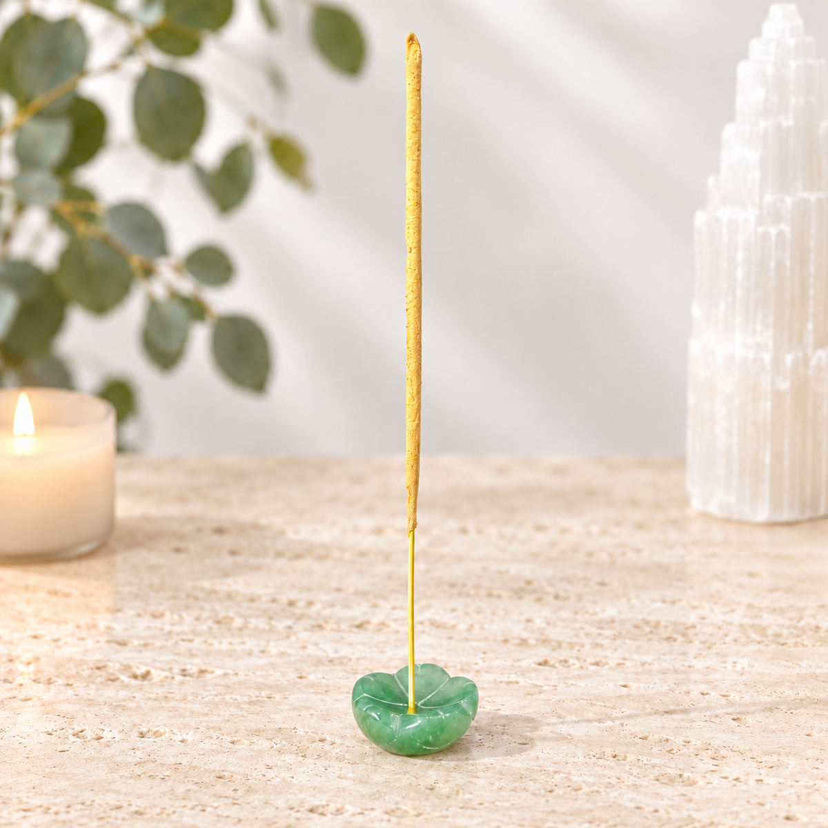 Aventurine Lotus Incense Holder