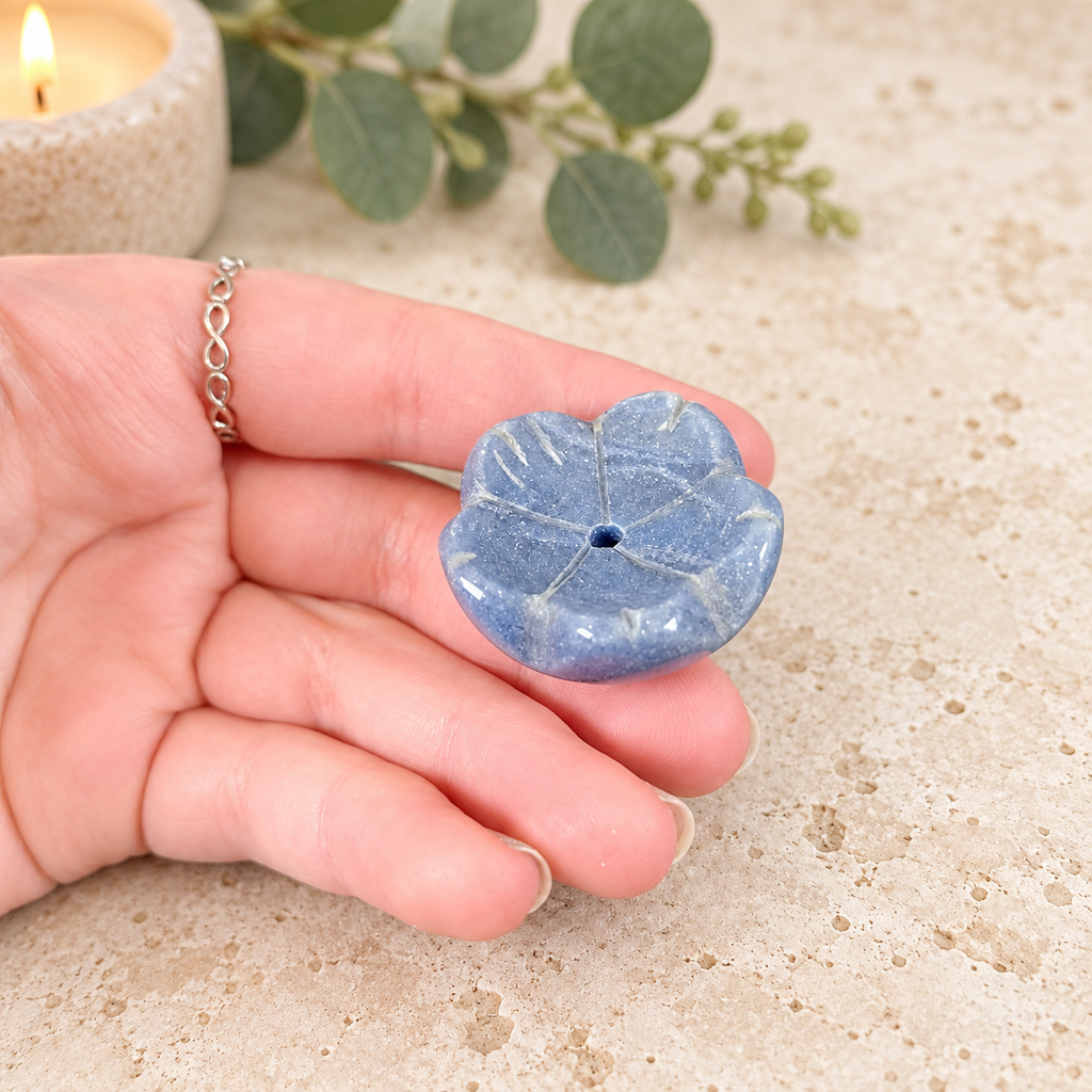 Blue Aventurine Lotus Incense Holder
