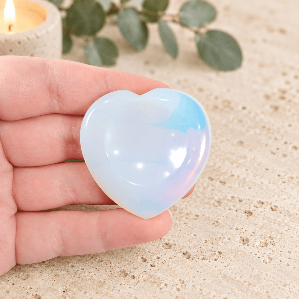 Opalite Heart Shape Worry Stone (Thumb Stone)