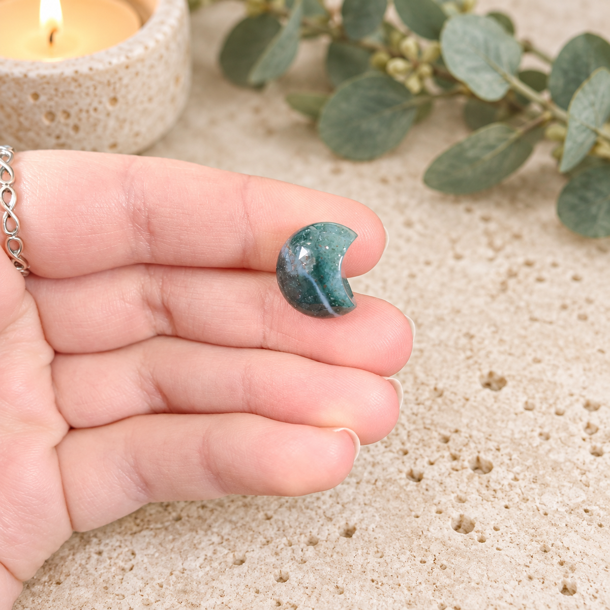 Ocean Jasper 1.5cm Gemstone Moon