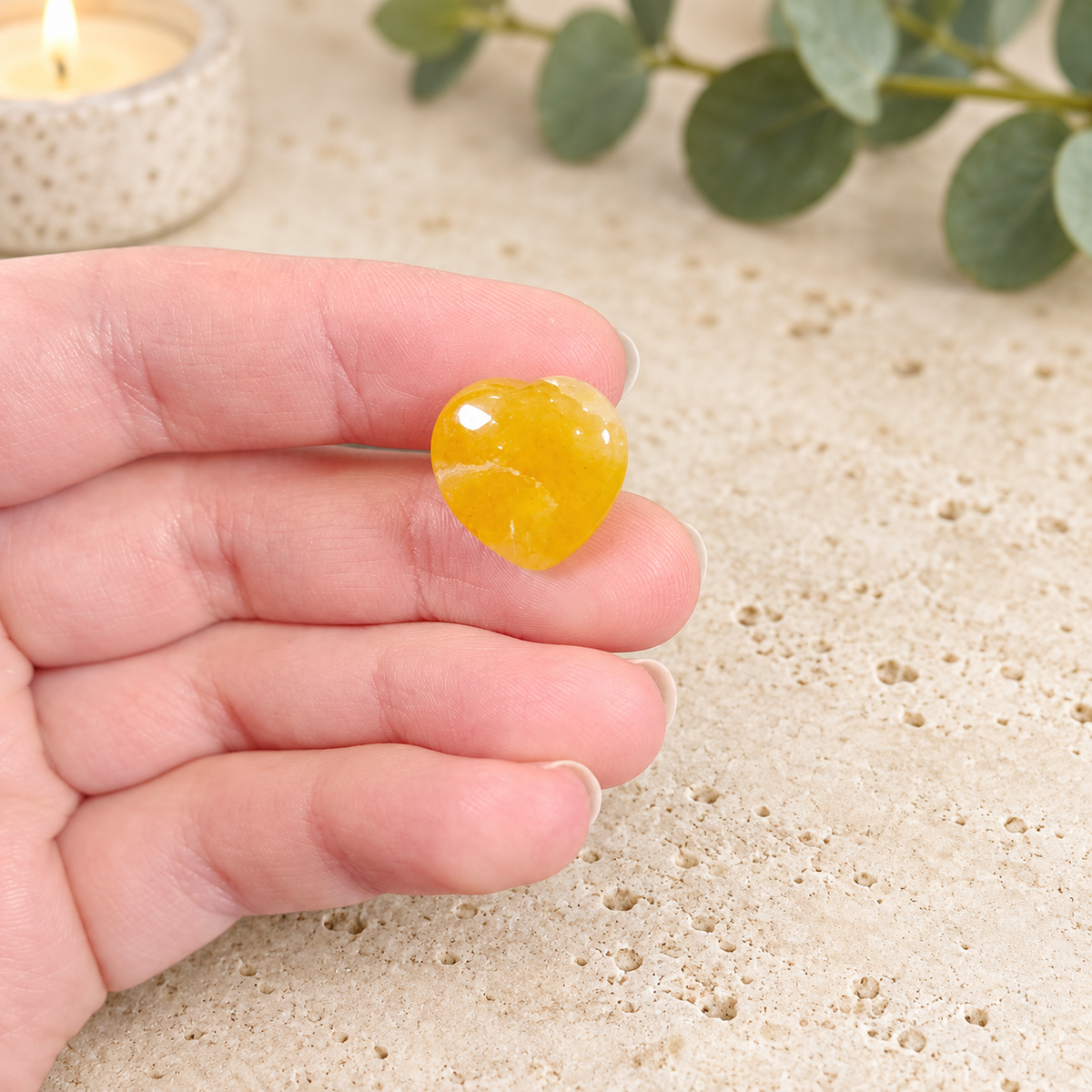 Yellow Aventurine 1.5cm Gemstone Heart