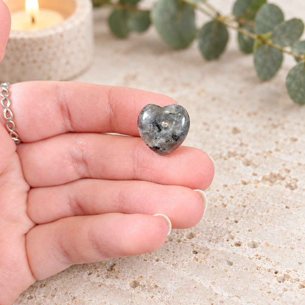 Larvikite 1.5cm Gemstone Heart