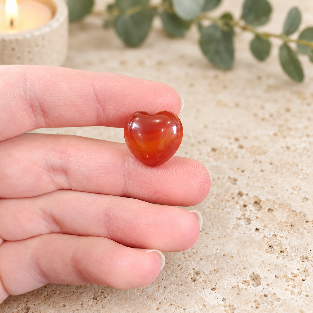 Carnelian 1.5cm Gemstone Heart