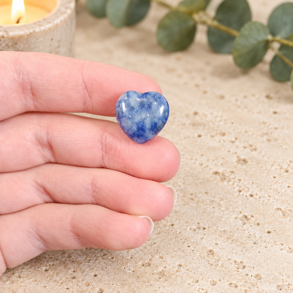 Blue Spot Jasper 1.5cm Gemstone Heart
