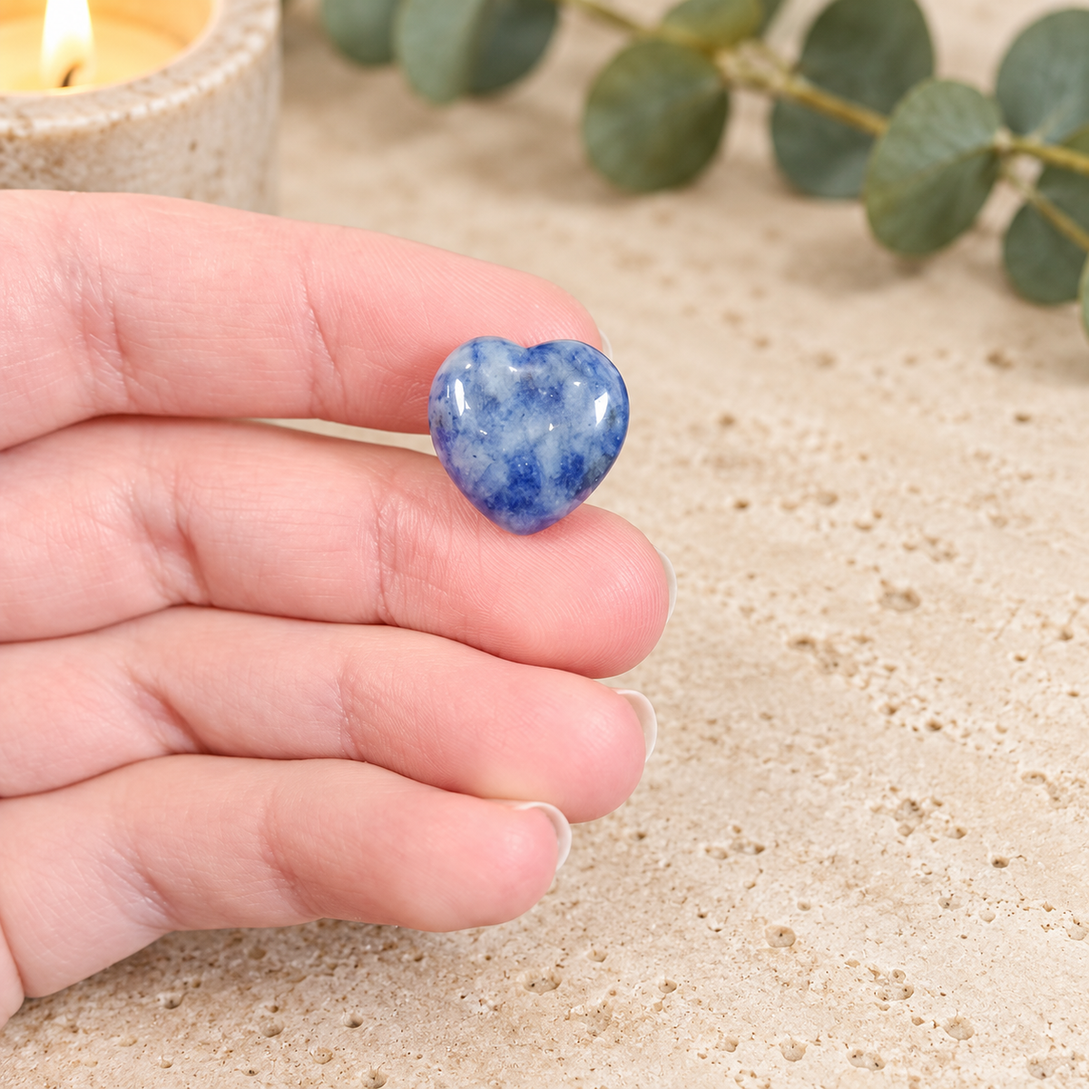 Blue Spot Jasper 1.5cm Gemstone Heart