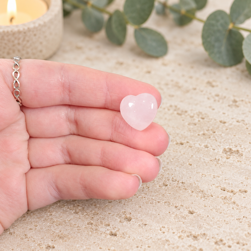 Rose Quartz 1.5cm Gemstone Heart