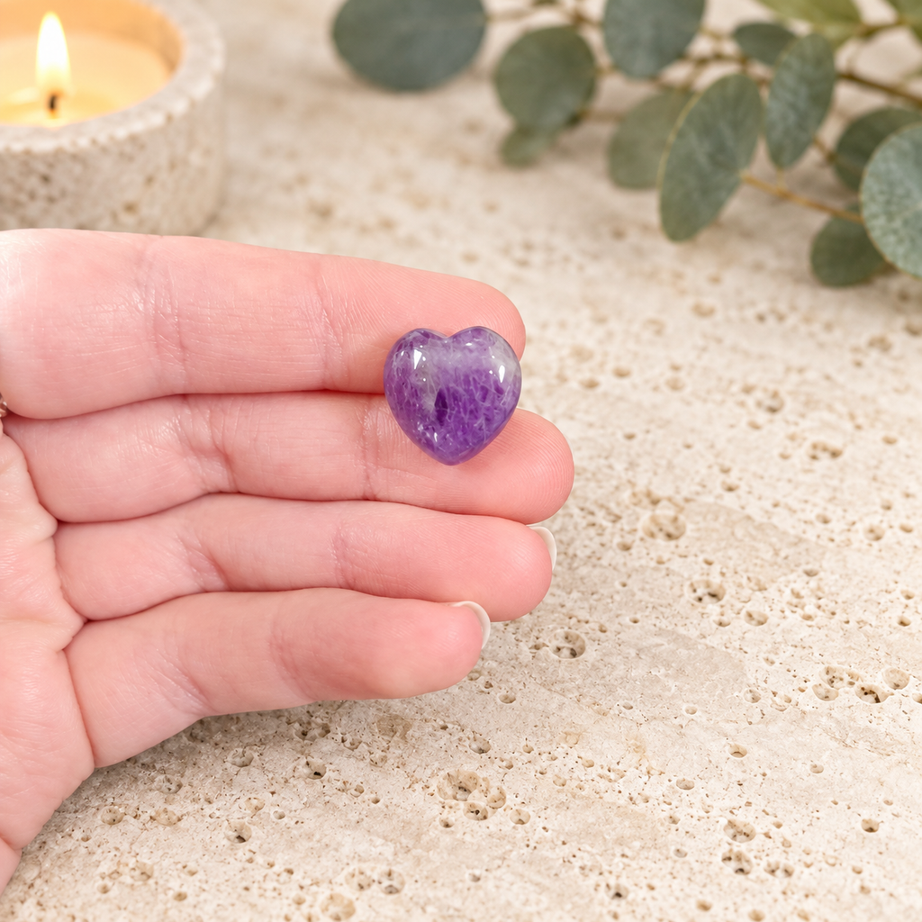 Amethyst 1.5cm Gemstone Heart