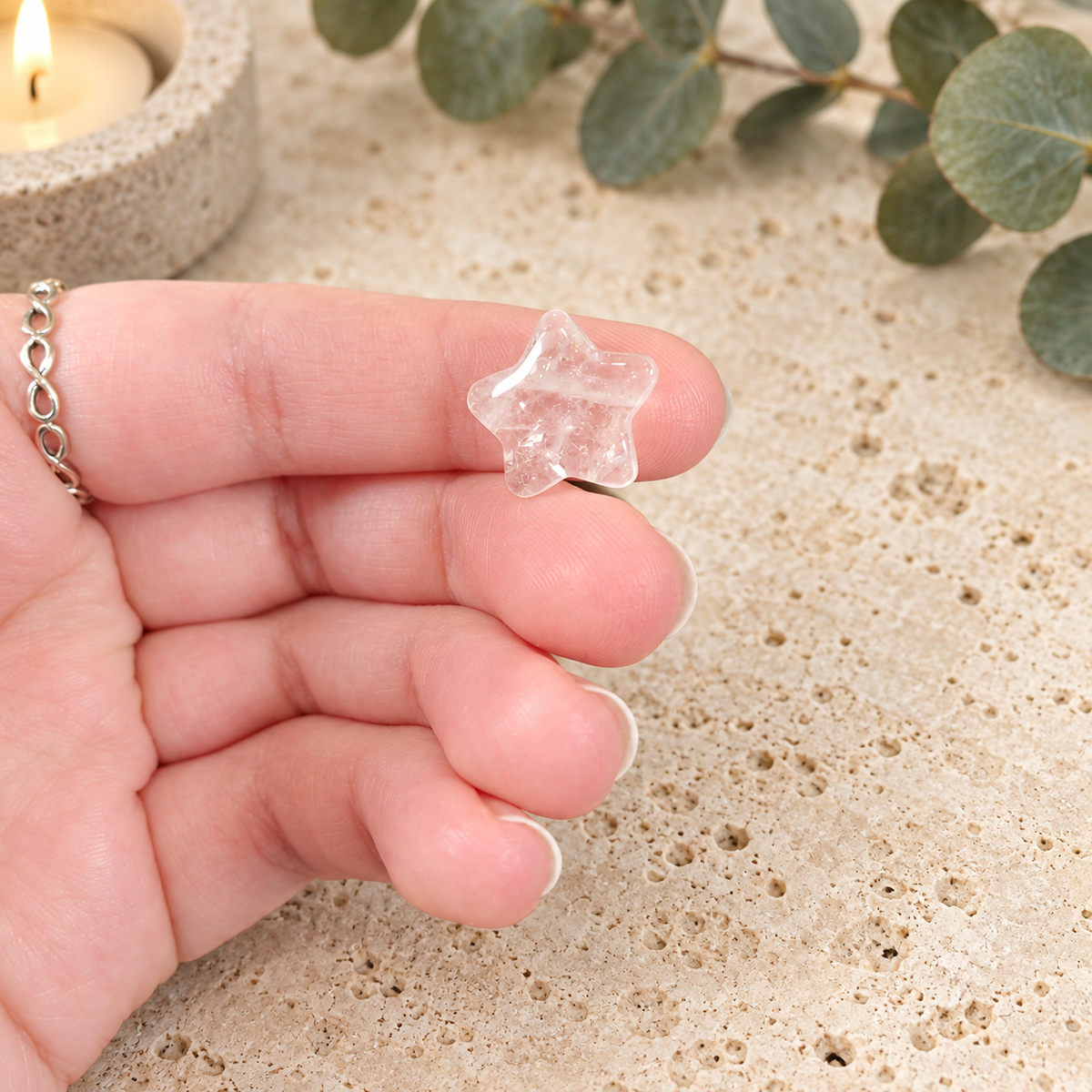 Clear Quartz 1.5cm Gemstone Star