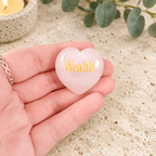 Wealth 3cm Rose Quartz Heart