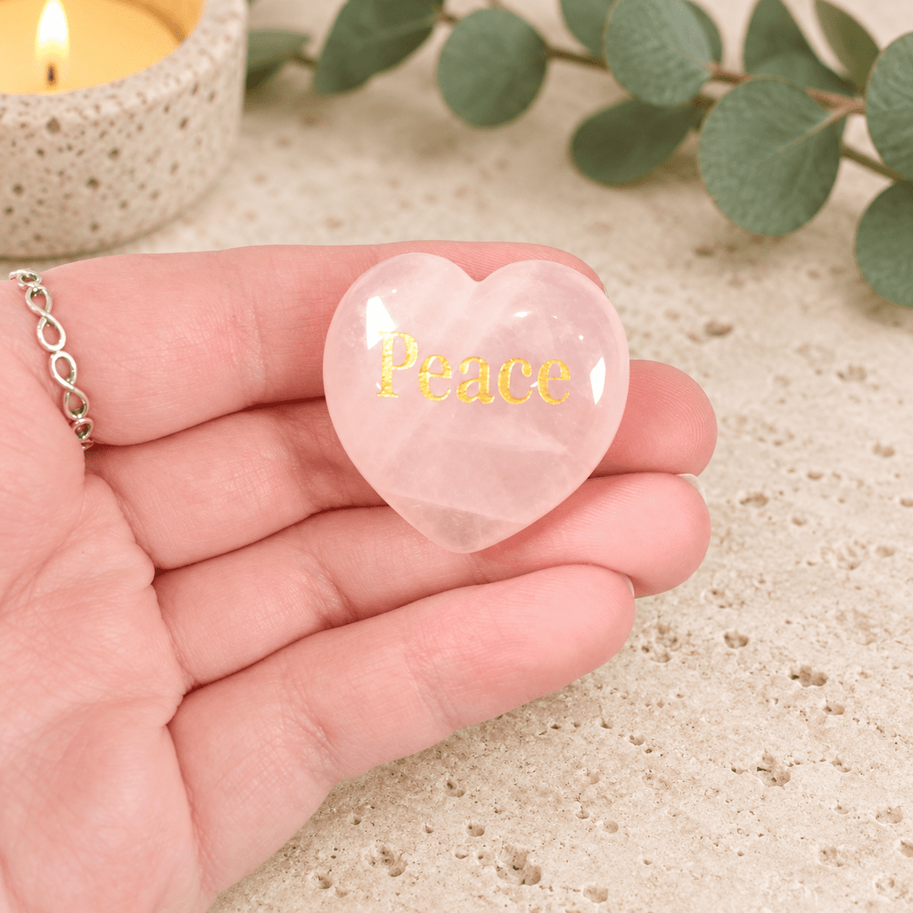 Peace 3cm Rose Quartz Heart