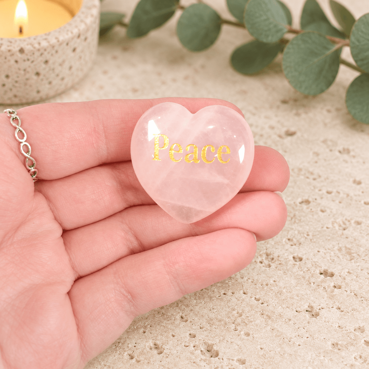 Peace 3cm Rose Quartz Heart