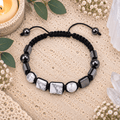 White Howlite & Hematite Adjustable Gemstone Bracelet
