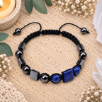 Lapis Lazuli & Hematite Adjustable Gemstone Bracelet