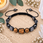 Picture Jasper & Hematite Adjustable Gemstone Bracelet
