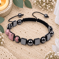 Rhodonite & Hematite Adjustable Gemstone Bracelet