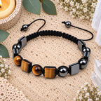 Tiger Eye & Hematite Adjustable Gemstone Bracelet