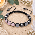 Rose Quartz & Hematite Adjustable Gemstone Bracelet