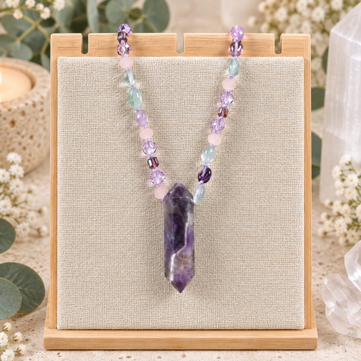 60cm Amethyst Double Terminator Necklace