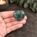 Moss Agate 3cm Gemstone Heart