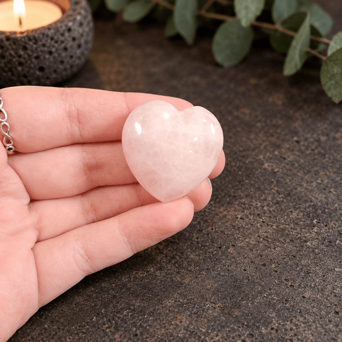 Rose Quartz 3cm Gemstone Heart