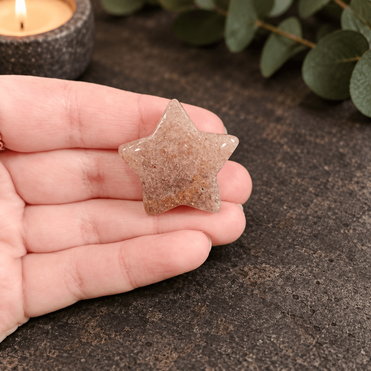 Strawberry Quartz 3cm Gemstone Star